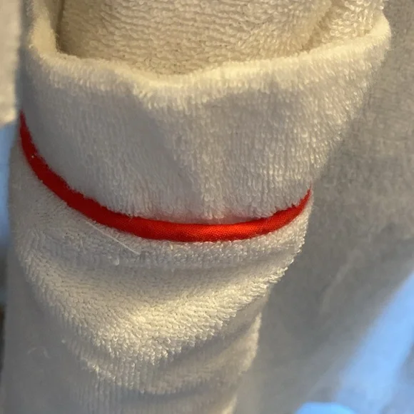 Plaza 9 Vintage Terri Cloth Short Bath Robe with Individually Sewn Rainbow Strip - Picture 4 of 11